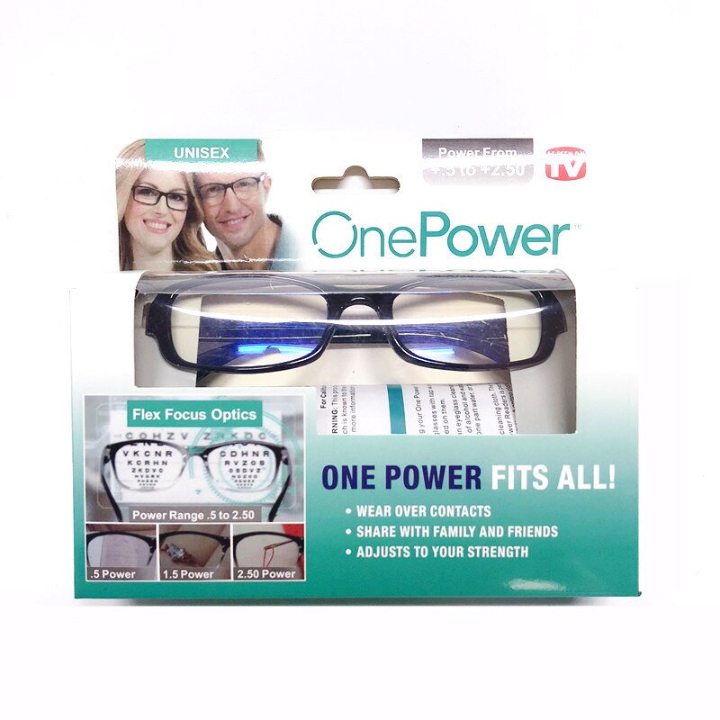 Óculos de leitura unissex one power, óculos de leitura com ajuste automático multipoder bifocal de alta qualidade + 50 a + 250