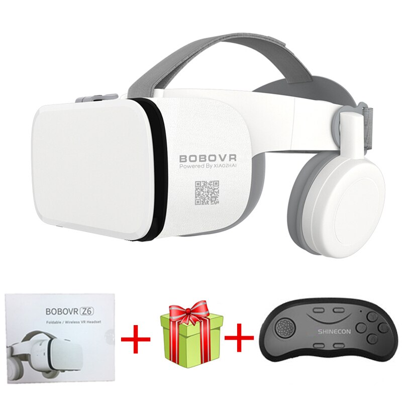 Bobo Vr Z6 Vr Bril Draadloze Bluetooth Vr Headset Android Ios Remote Reality Vr 3D Kartonnen Bril 4.7 -6.2 Inch: Bundle 3