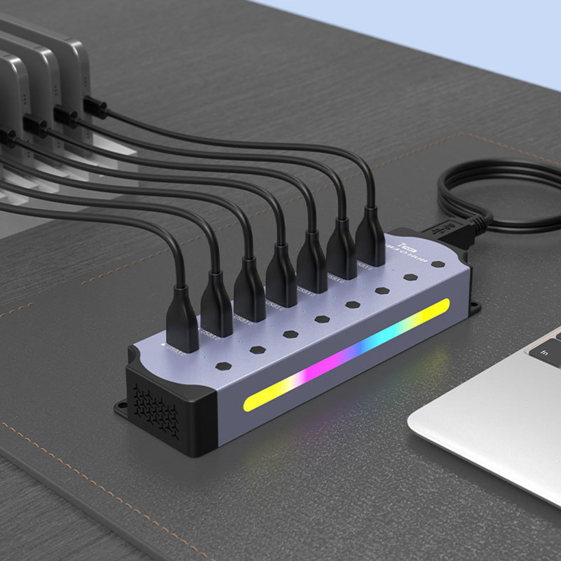 4-7 portów USB 3.0 HUB Aluminiowy konwerter przewodów RGB Stacja dokująca z przełącznikiem do laptopa Akcesoria komputerowe