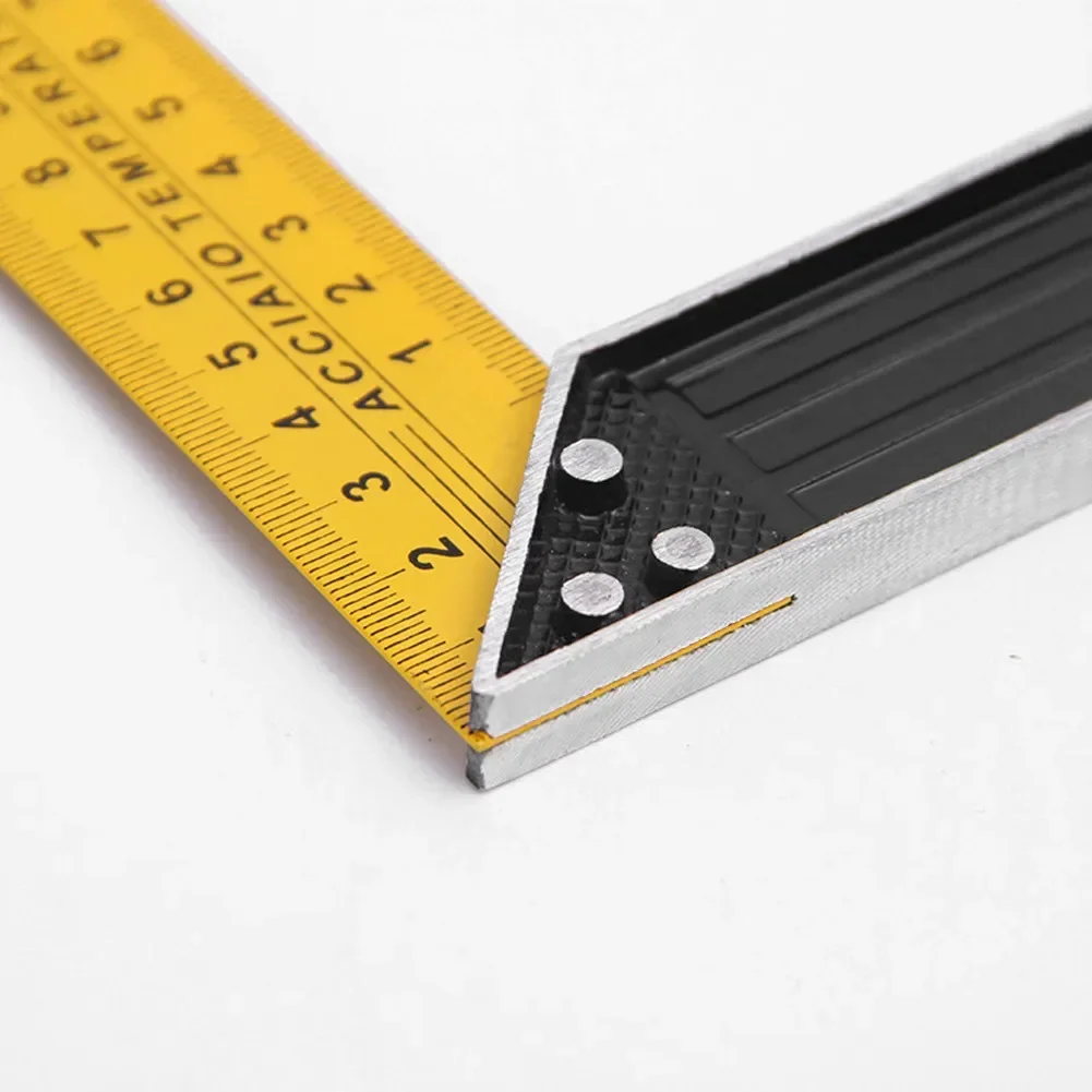 Regla de ángulo cuadrado en L, regla de 90 grados de acero de 250/350mm para carpintería, carpintería, artesanía de cuero, herramientas manuales de medición