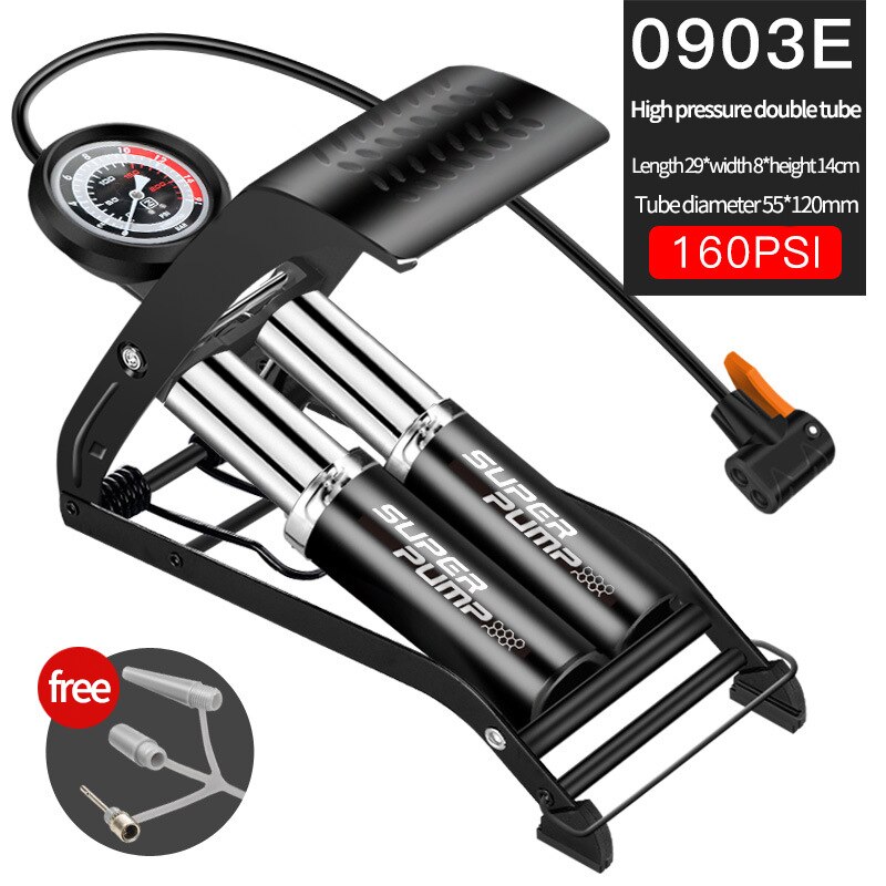 Xunting Foot Air Pump with 180PSI Pressure Gauge Fits Presta Schrader for Ball Scooter Car Toys Bicycle Pump Bike Accessories: 5