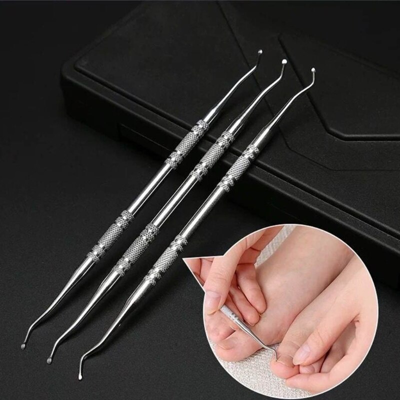 Ingrown Toenail Lifter Stainless Steel Double-ended Single-end Cuticle Lifter Dead Skin Remover Manicure Cleaner Care
