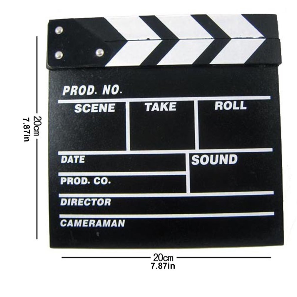 Director Video Acrylic Clapboard TV Film Movie Clapper Board Slate with Color Sticks 20*20cm