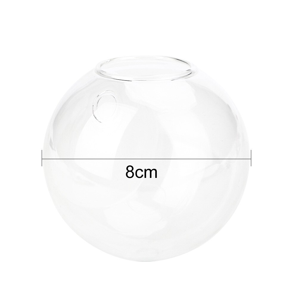 1 jarrón para colgar en la pared de cristal transparente blanco de 7*8CM florero de bola de vidrio para decoración del jardín del hogar