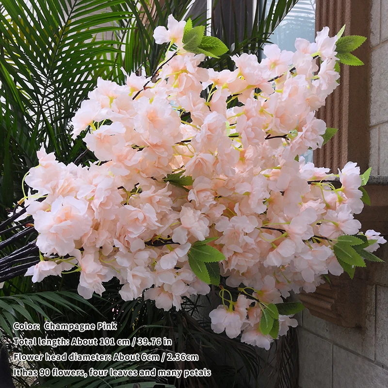 Künstliche Kirschblüte, rosa, weißer Kirschbaum, Seidenblume, Frühlingskirsche, DIY Bonsai-Bogen, Hochzeit, Requisiten, Heimdekoration