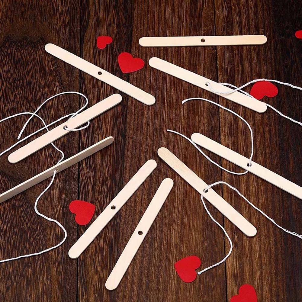 100Pcs Wooden Candles Wick With Sustainer Tab Candle Core For Candle Making Supply Soy Parffin Wax