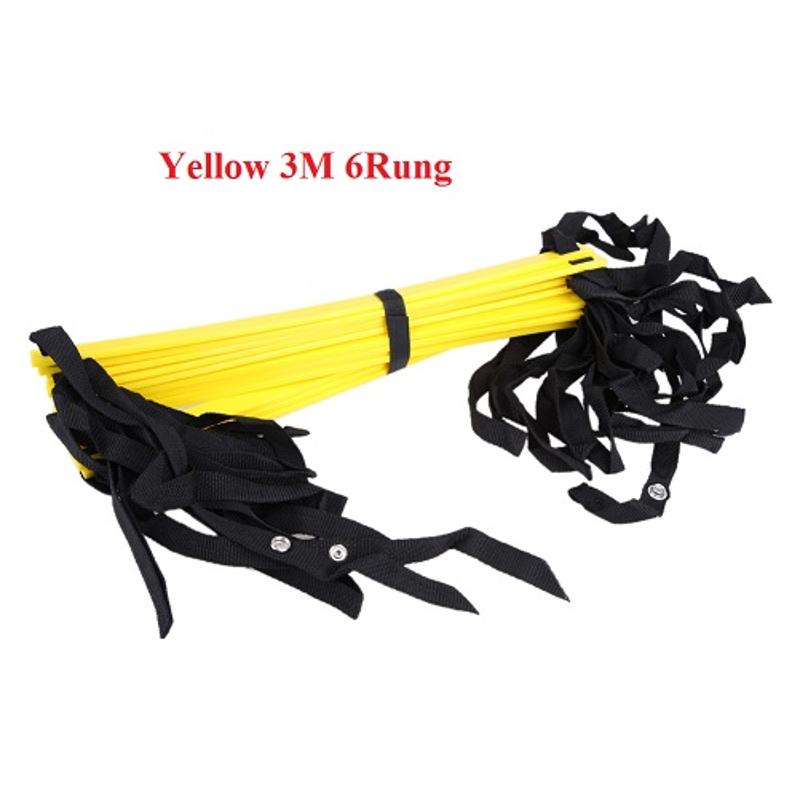 6/7/8/12/14 sprosse Nylon Riemen Agilität Leiter Treppen FußBall FußBall Geschwindigkeit Sport treppe Leiter Sport Ausrügestochen: Gelb 3M 6Sprosse