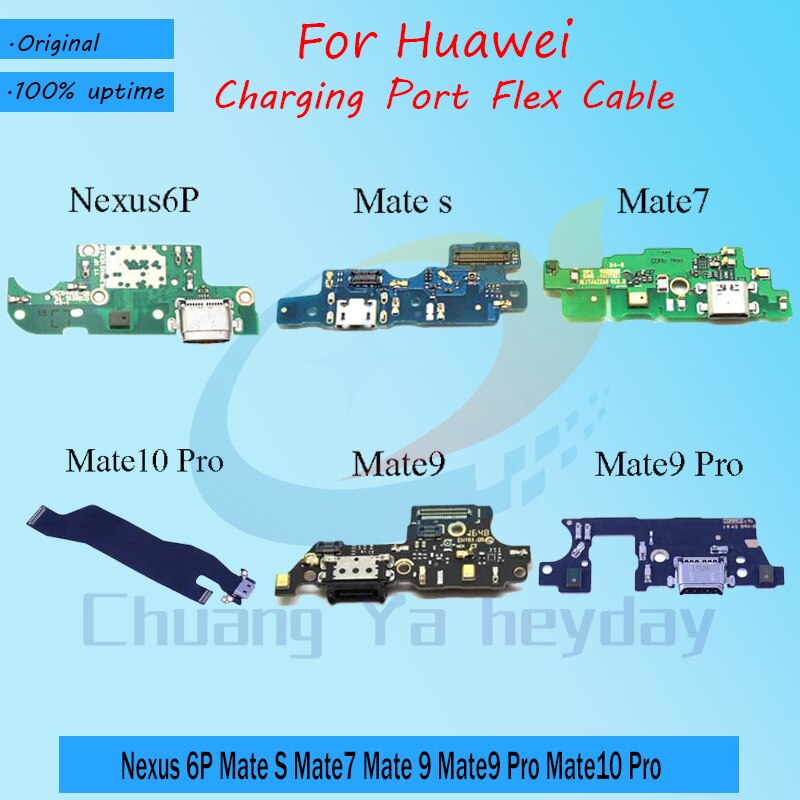 Originele Voor Huawei Nexus 6P Mate S Mate7 Mate 9 Mate9 Pro 10 Pro Poort Opladen Flex Kabel Lint vervanging Met Microfoon