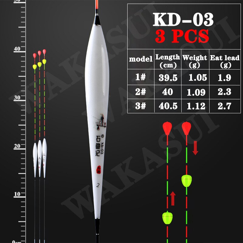 Flotadores de pesca de perlas flotantes, accesorios de caña de pescar de Material Nano llamativo para amantes de la pesca miopía, 3 unids/set por juego: B72-3-3PCS