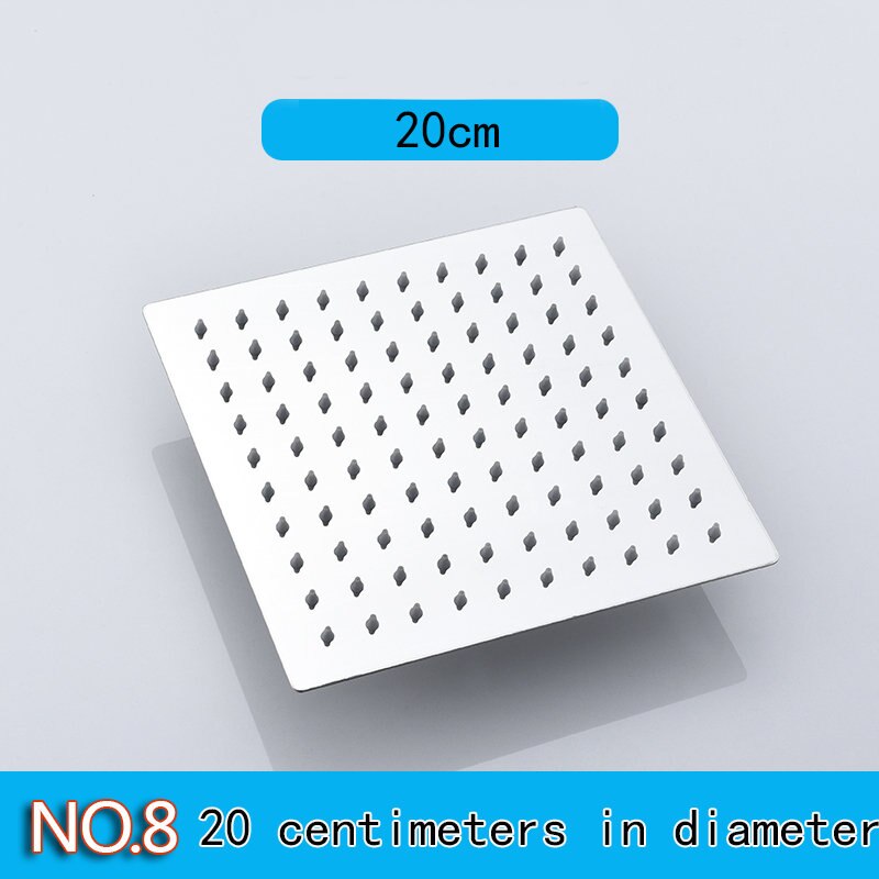 Ronde vierkante roestvrijstalen douchekop regendouchekop regendouche chroom hoge druk chuveiro badkraan ducha: Vierkant 20cm