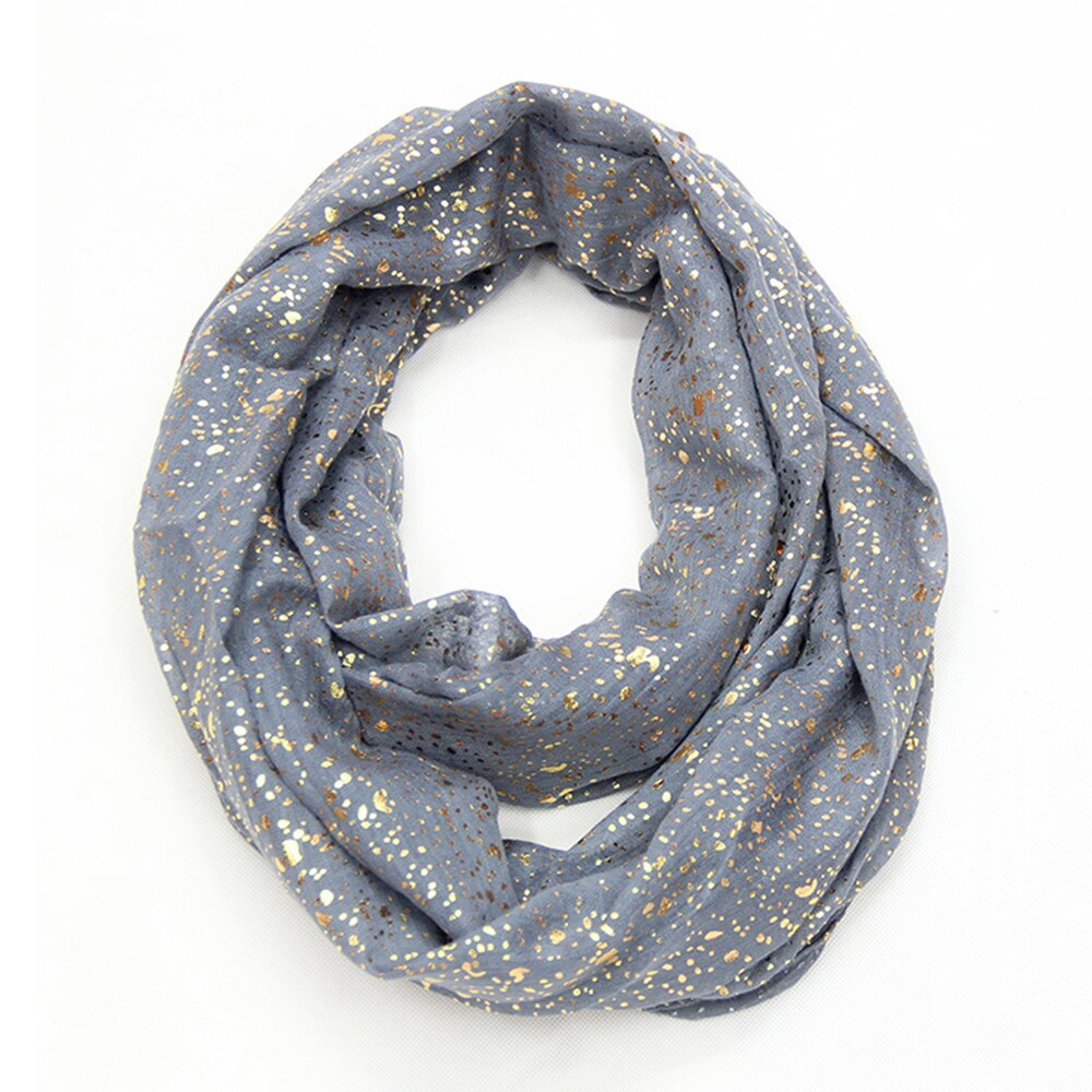 nueva europea Negro Azul Marino rojo anillo bufanda brillante bronceado dorado punto infinito Hijab bufandas Snood para damas