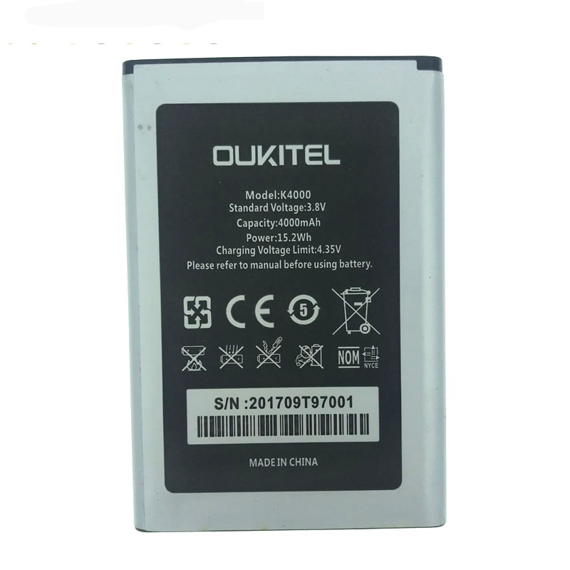 100% Originele 4000Mah K4000 Batterij Voor Oukitel K4000 Mobiele Telefoon Productie Batterij + Tracking Nummer