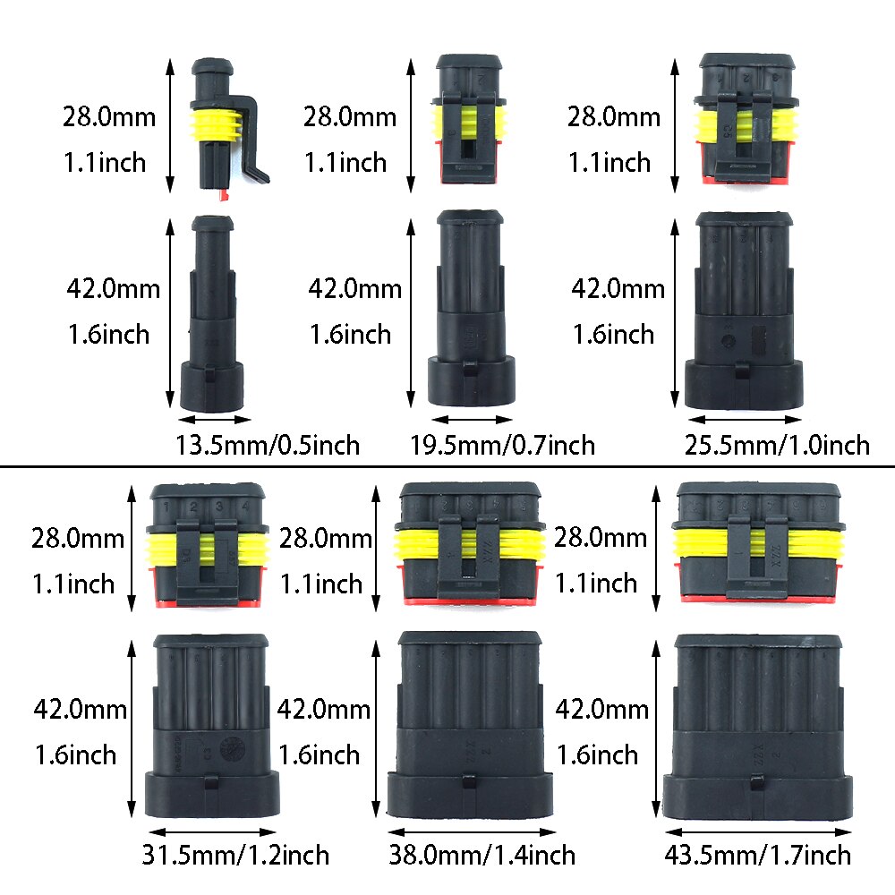 Vattentäta kopplingar kit bilkabel snabbkoppling elektrisk i bil kablar auto tätning uttag 1 2 3 4 5 6 stifts plug kit sätt