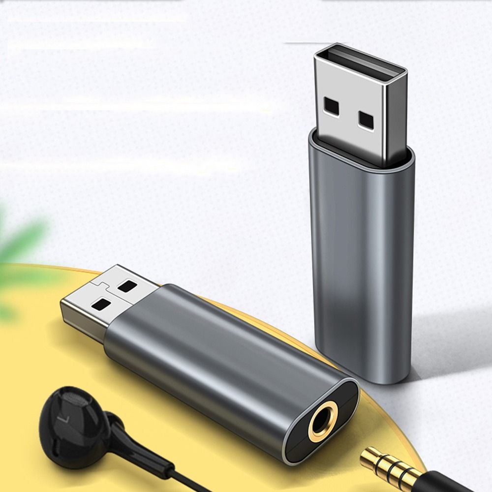 USB To 3.5mm Headphone 3.5mm Adapter 2 in 1 Audio Earphone Jack Adapter External Stereo-Sound Mini Wired Headset Converter