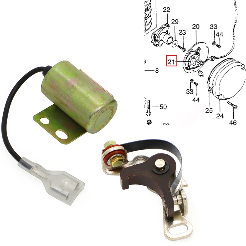 Tændingsjusteringssæt og kondensator til honda  ct90 trail  cm91 atc 90 30202-107-004 30250-052-000 motorcykeldele