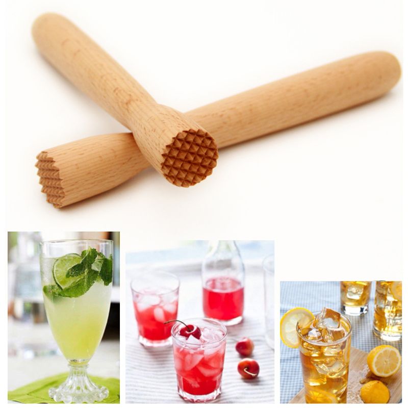 Beechwood Drink Muddler Wooden Masher Crusher Cocktail Damper Bar Tool Ice Hammer Barware