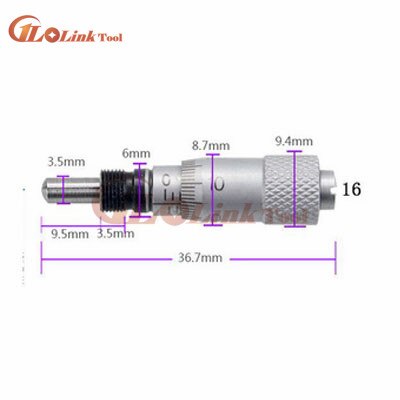 Round Needle Type Thread Micrometer Round Head Measurement Measure Tool 0 - 6.5mm Range Measuring Gauge Tool: 0-6.5mm NO.16