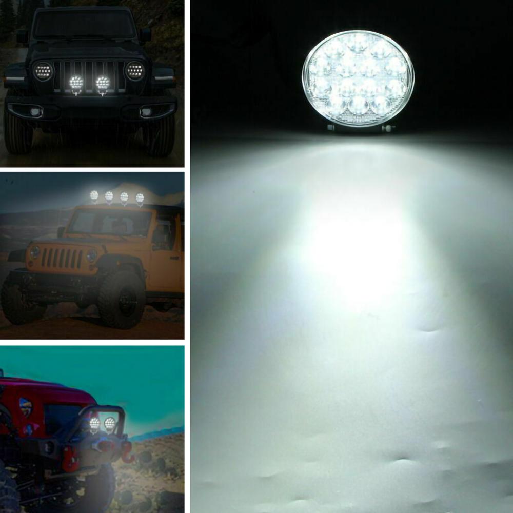 2pcs Round 140W LED Work Light 12V 24V Car Light Bright Beam Off-Road Flood 9000lm IP68 waterproof Spot light SUV DRL Fog Lamp