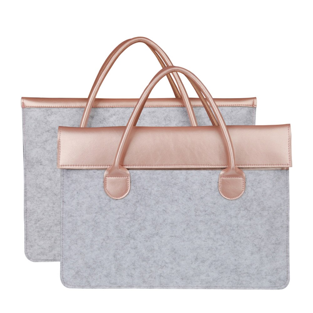 Vilten laptoptas voor 11 13 15 inch computer laptoptassen notebook tablet tas hoes hoes tablet handtassen voor vrouwen: Roségoud / 11- inch