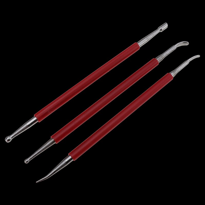 8Pcs/Set Leather Craft Tool Modeling Point Stylus Modelling Carving Tool Spoon Balls Embossing Carving Blade Press Tool