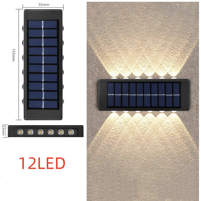 Solar LED Outdoor Licht Solar Beleuchtung Sensor Lampe Straßenlaternen Außen Garten Dekoration Girlande Wasserdichte Solar Wand Licht: Kaltweiß / 1,5 Millionen