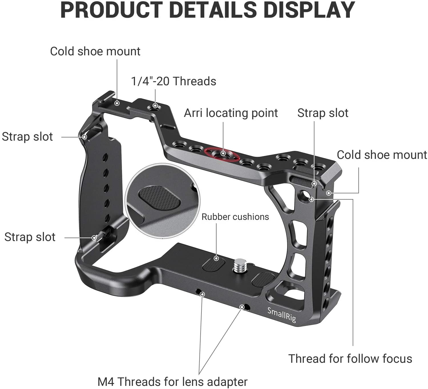 SmallRig A6600 Kamera KäFeige für Sony A6600 Dslr KäFeige Mit Kalten Schuh und Arri Ortung Löcher Stativ Schießen KäFeige Zubehör 2493