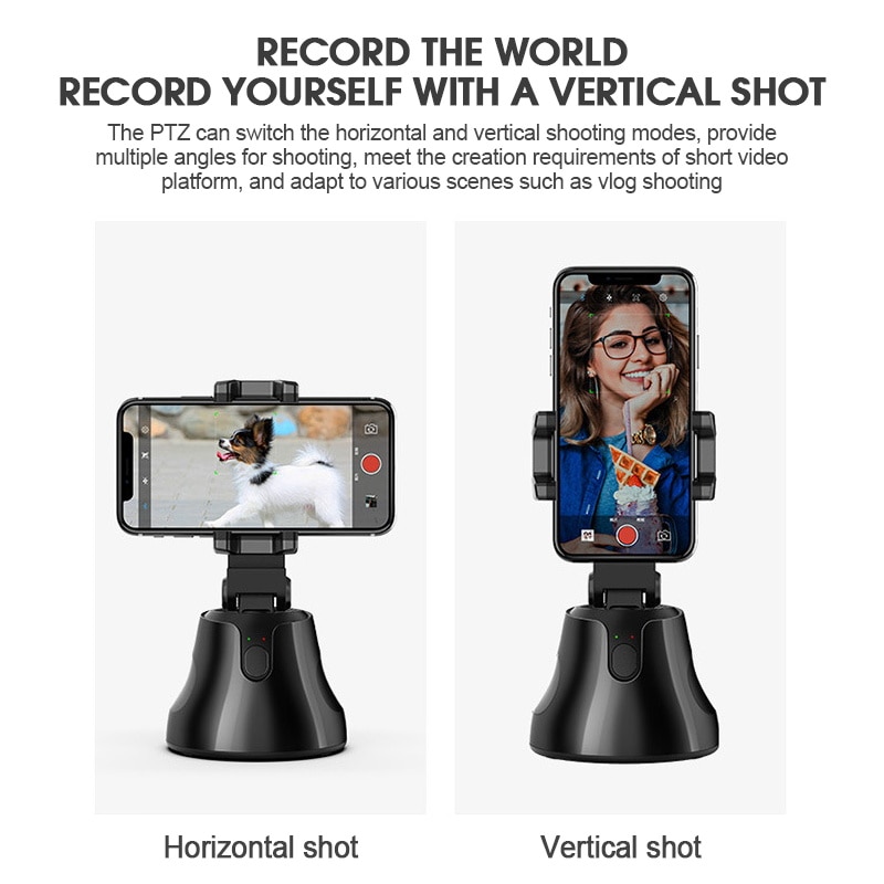 360 Rotation Auto Face Track Camera Smart Shoot Camera Portable Auto-tracking Capture Selfie Sticks Photo Vlog Live Video Record