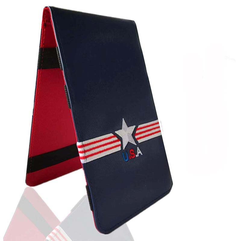 PU Leather Cover Golf Scorecard Holder Scoring Book Wallet Training Aids Score Card with 2 Paper Pencil Pen Deluxe Stat Tracker: Star