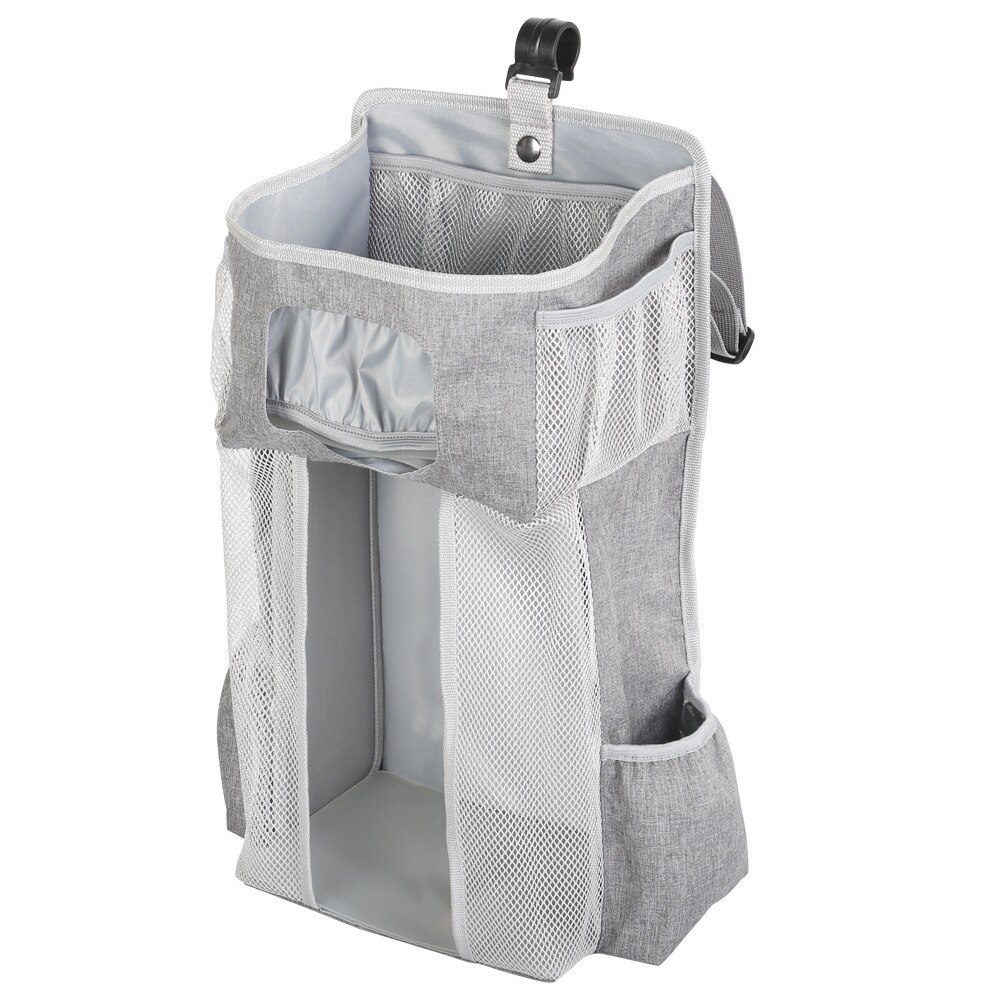 Baby Organizer Wieg Opknoping Opbergtas Opvouwbare Verpleging Stacker Caddy Organisator Voor Kids Essentials Bedding Set Cot Luiertassen: gray