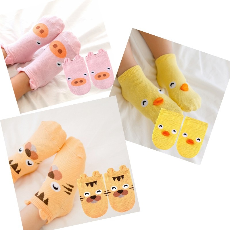 1 paar Nicht-Unterhose Art Socke Karikatur Fußkettchen Baumwolle Ebene Baby Socken für 0-3 jahre alt