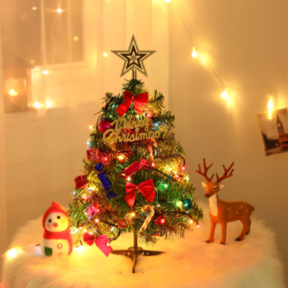 50Cm Tafelblad Kerstboom Met Led Lichtslingers & Ornamenten Home Decoratie