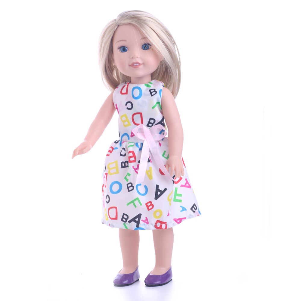 Luckdoll billig smuk 14 stilarter dukketøj kjole vælg til 14.5 tommer wellie wishers dukke og 14 tommer dukke og 1/6 dukke: M19