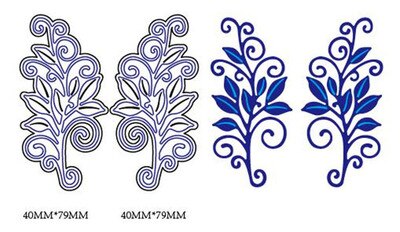 Leaf Embossed Carbon Steel Knife Die-cut Template Plant Knife Die DIY Greeting Card Scrapbook Decoration Making Crafts: 006 2pcs