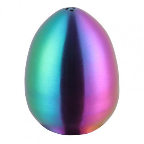 Salt Cellar Spice Pepper Shaker Egg Shaped Spice Container Stainless Steel Condiment Bottle Kitchen Gadgets seasoning organizer: Magic Color
