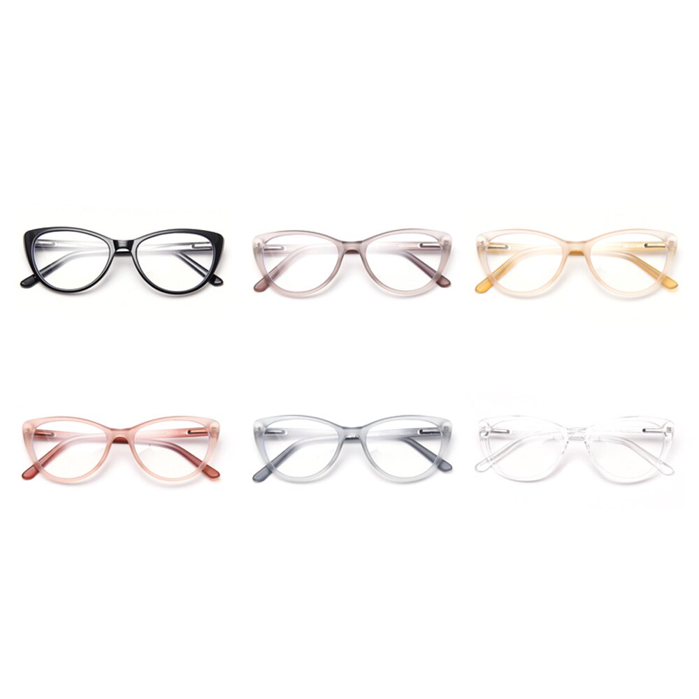 Peekaboo cat eye glasses prescription female pink brown transparent eyeglass frame for women clear lens birthday
