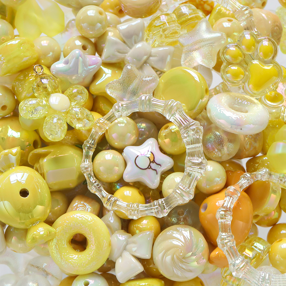 20 gramos, cuentas mezcladas acrílicas de 12 ~ 50mm, cuentas espaciadoras sueltas para fabricación de joyería, accesorios para pulseras, collares y pendientes DIY: Naranja