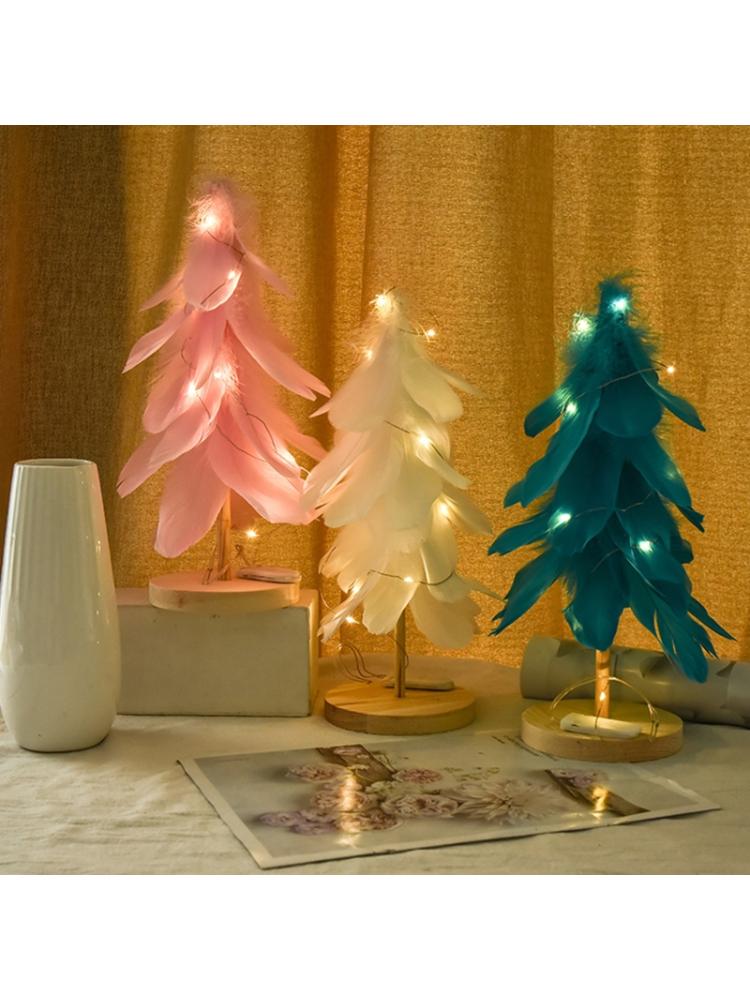 Veer Kerstboom Ornament Met Led Licht Versiering Desktop Xmas Decoratie L69B