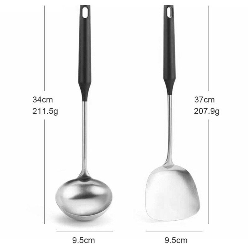 Spatula Ladle Spoon Sets Thicken Metal Big Soup Ladle Reusable Spatula Utensils Cooking Kitchen Tools
