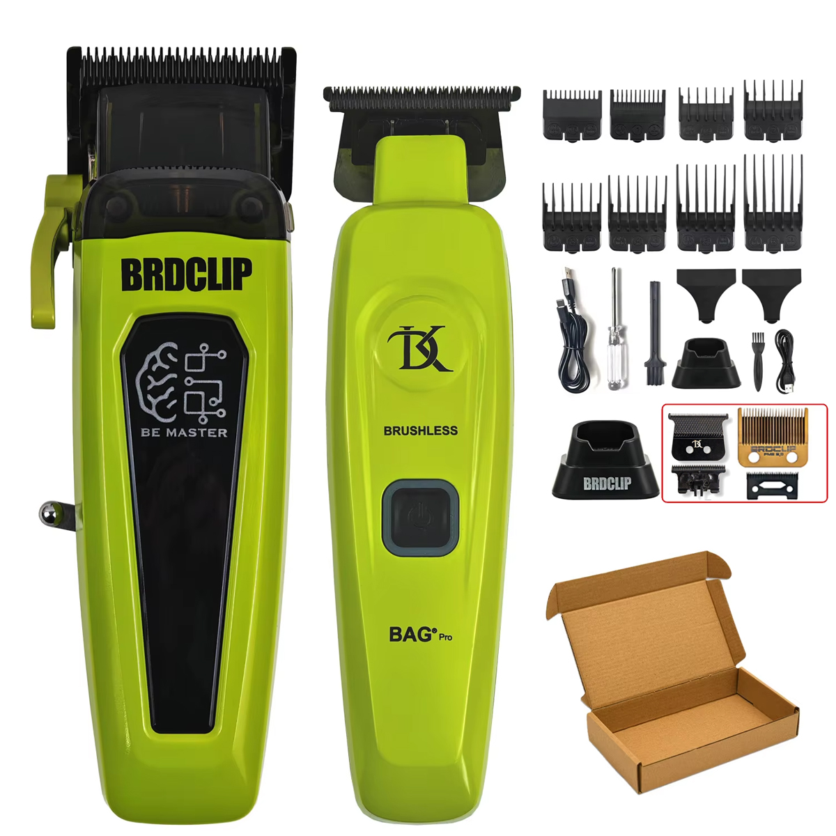 BRDCLIP-Kit de Máquina para cortar cabello de barbero , cargador Base, cortadora de pelo de 7500RPM, cortadora de pelo de salón con cuchilla DLC para hombres