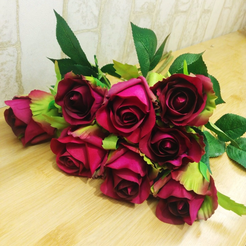 ¡Gran venta! flores rosas artificiales, bonita seda pequeña, rosas blancas, decoración para bodas, suministros para fiestas, flores artificiales