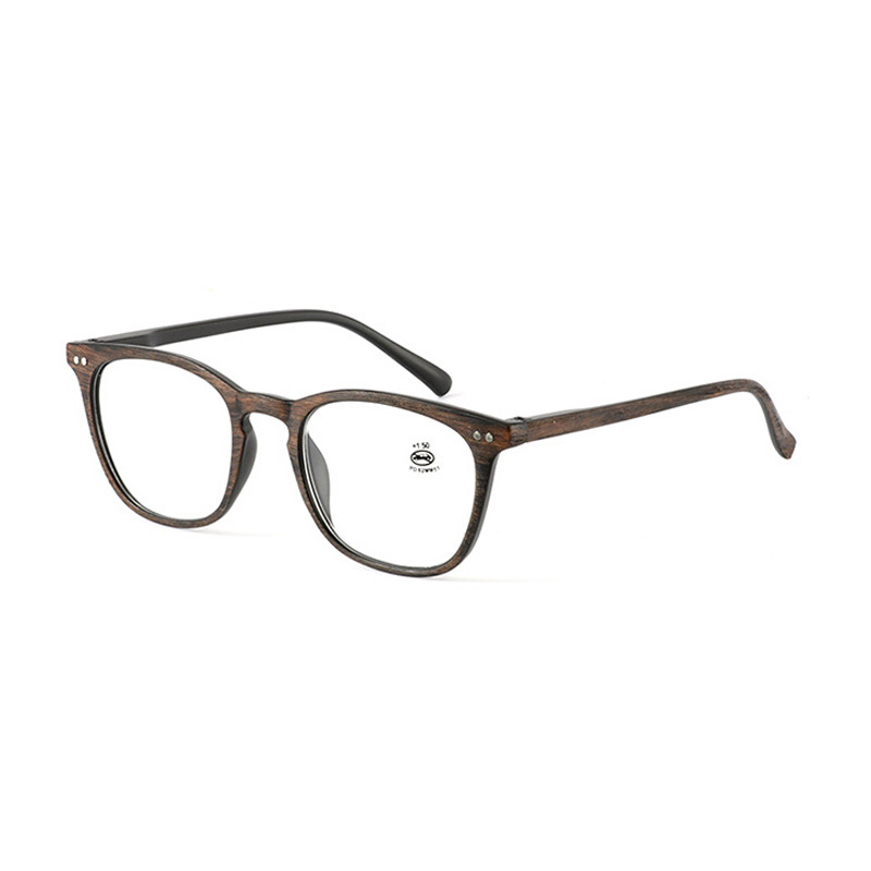 Zilead-lunettes de lecture Imitation bois et plastique pour hommes et femmes, lunettes en résine HD presbyte, dioptrie unisexe + 1.0 + 1.5 + 2.0 + 2.5 + 3.0 + 3.5: +400 / brown