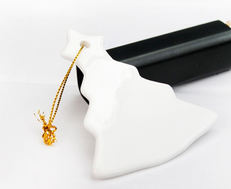 Pingente vazio de sublimação de cerâmica de alta qualidade para decoração de festival, tinta de sublimação para impressão por transferência