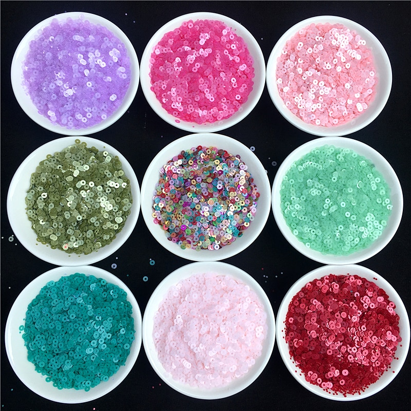 Paillettes rondes de 3mm, mates, paillettes rondes, amples, couture, décoration artisanale, accessoires vêtement, confettis de mariage, 4000 pièces