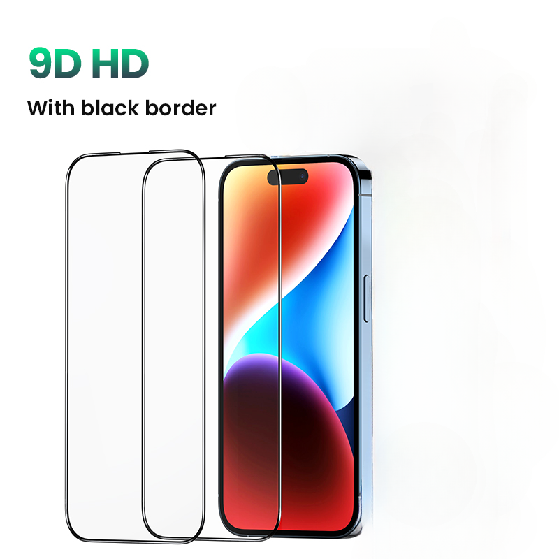 Protector de pantalla de vidrio templado para iPhone, película 9D para iPhone 15, 14, 13, 12, 11 Pro Max, 14 Plus, 11, XR, 2 unidades: CRIMSON / Paquete 19