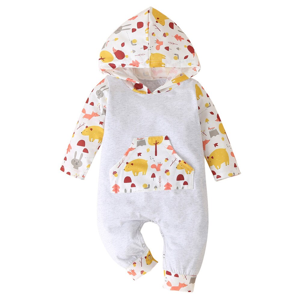 Kid Mädchen Jungen Kleidung Overall комбинезон детский Neue Neugeborenen Baby Cartoon Strampler Schüttelfrost Mit Kapuze Outfits Set: 18m