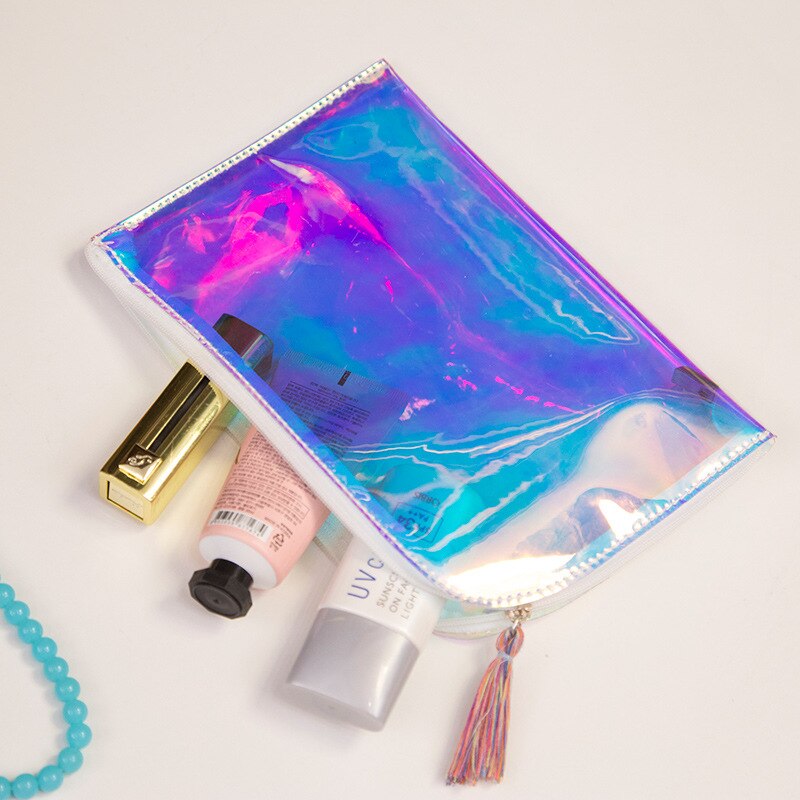 Tassels Woman Bags Hologram Clear Day Clutches For Women Small Beach FlapTransparent Purse Evening Bag Organizer Pouch