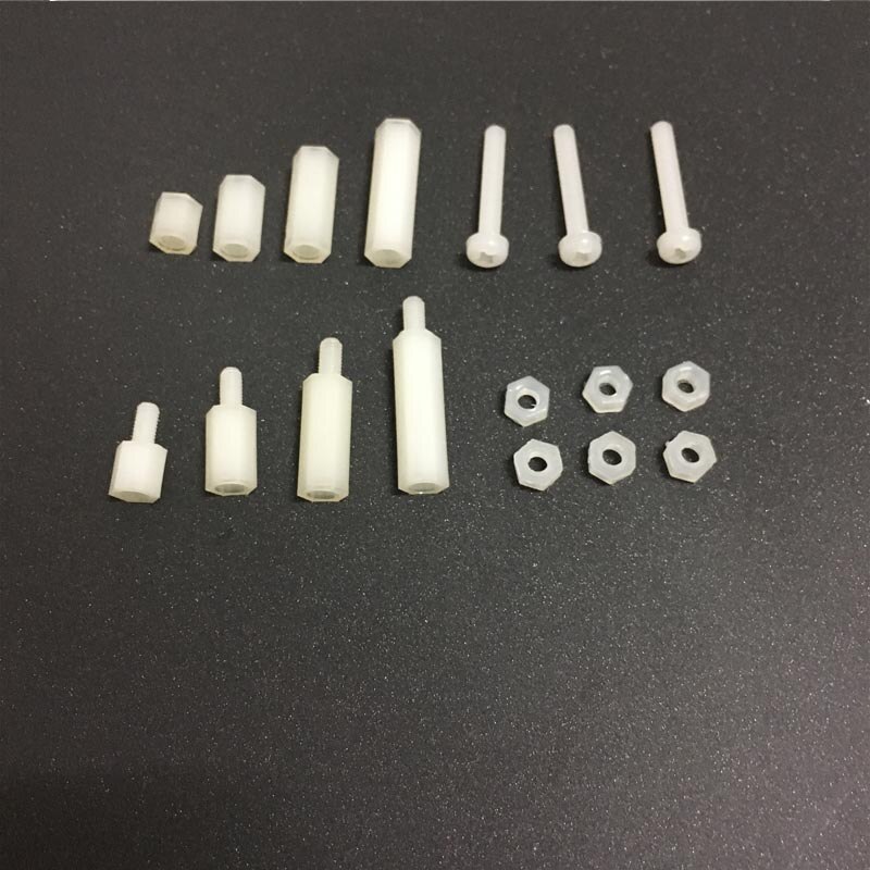 120 stks M3 Schroef Moer Set Nylon Hex Bout Moer Set voor Arduino Raspberry Pi 3 Model B + Plus robot Auto