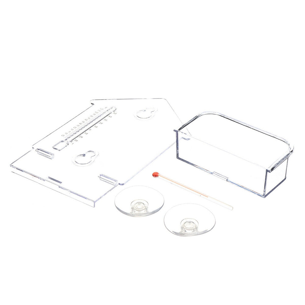 Balkon multifunctioneel transparant pvc huisdierbenodigdheden opbouw met thermometer raam vogelvoederhuisje vogelhuisje in de vorm van een vogelhuisje