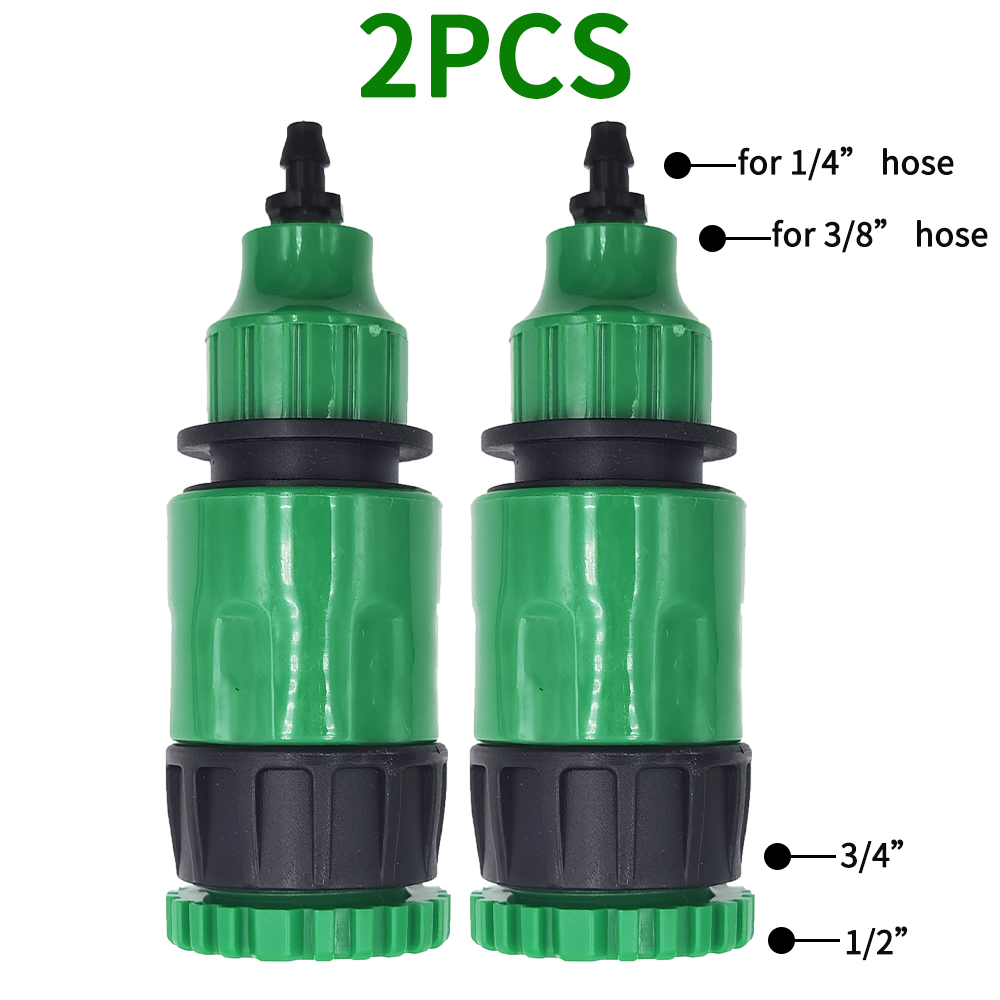 Adattatore ad innesto rapido da 2 pezzi con connettore spinato da 1/4 (ID 4 mm) o 3/8 pollici (8 mm) per irrigazione giardino irrigazione serra: giallo