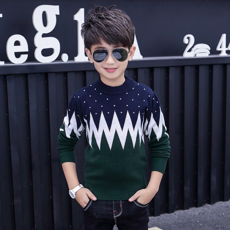 Pull à col rond pour garçon, produit en coton, garde au , vêtements d'hiver pour enfants